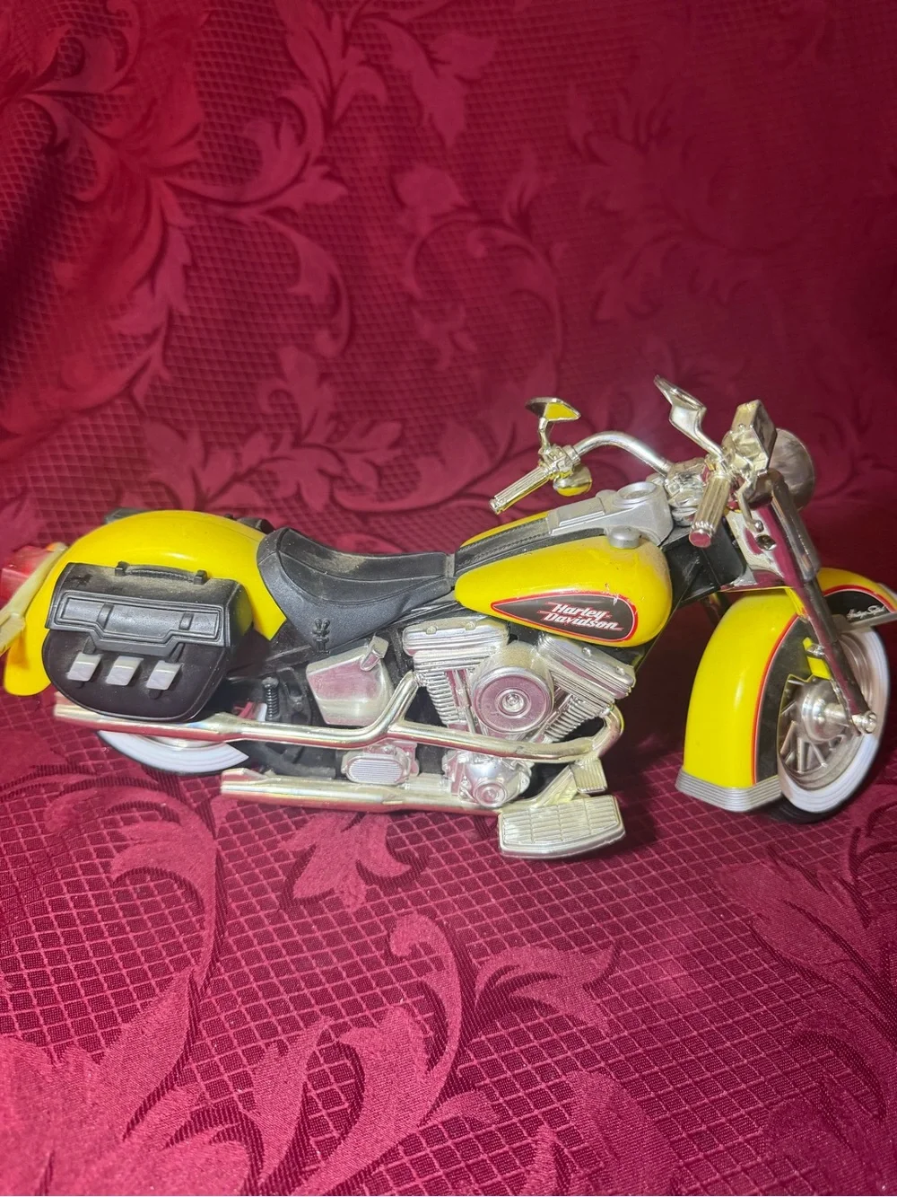 Vintage Harley-Davidson Yellow and Black Kids Motorcycle Toy